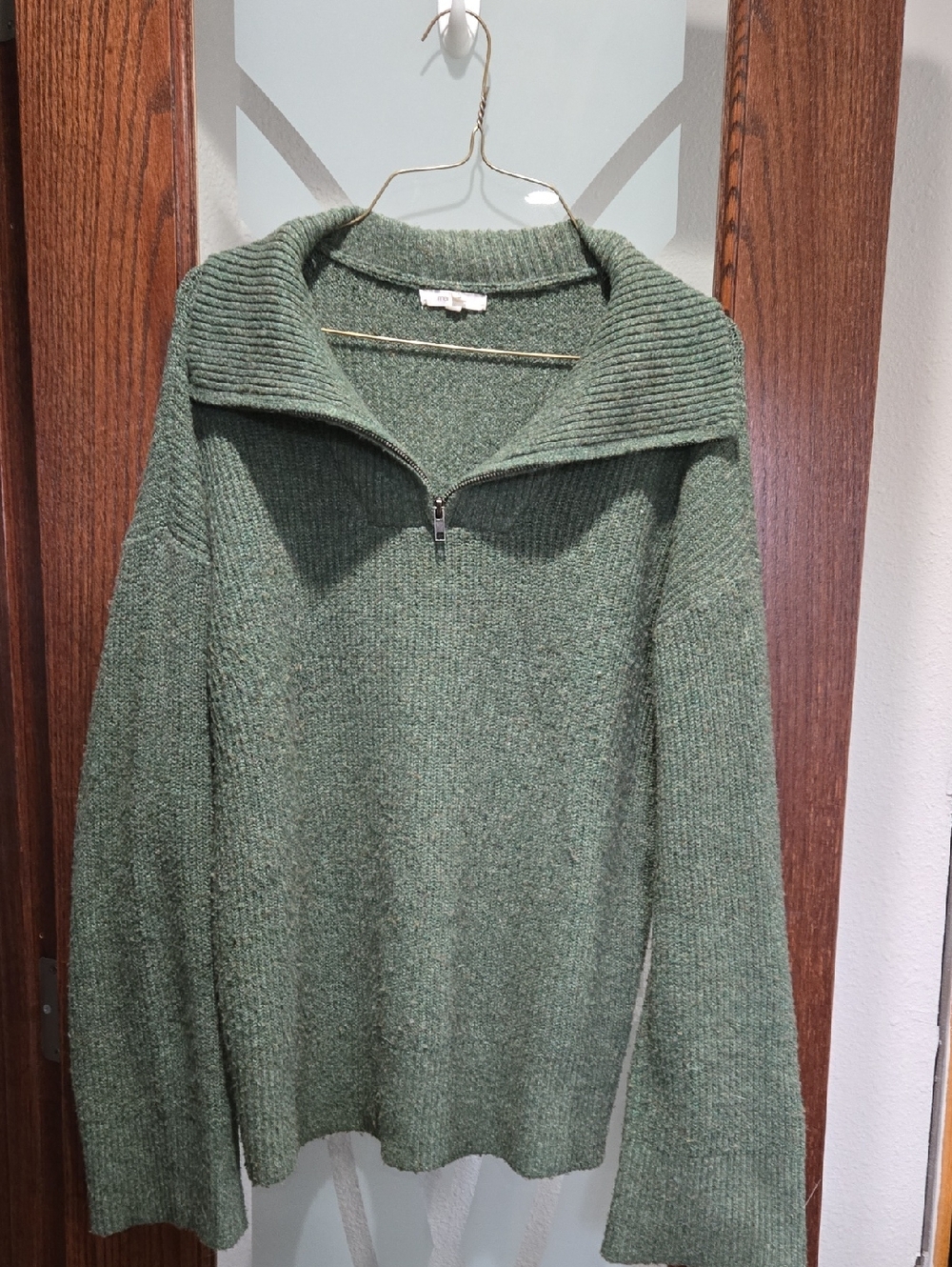 Maurices Green Half-Zip Cowl Turtleneck Sweater